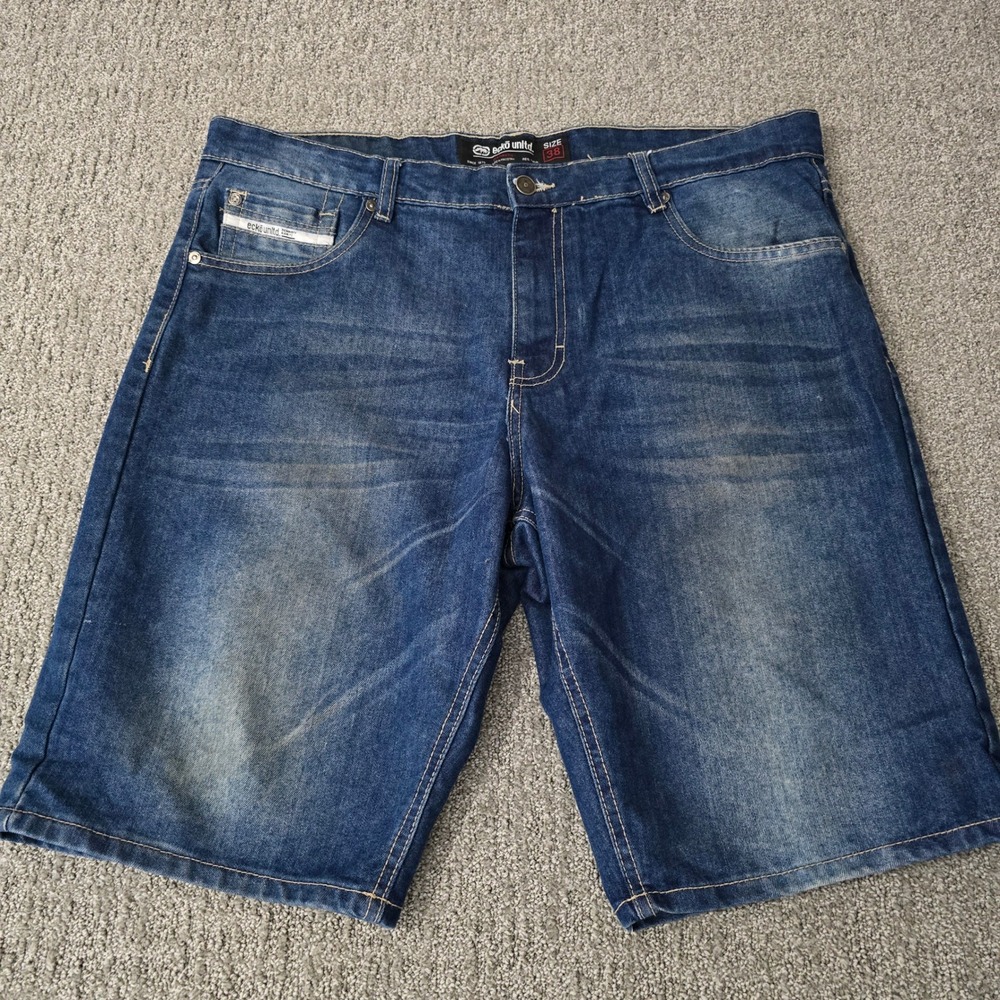 Vintage Y2K Ecko Unltd Denim Shorts Mens 38 Dark Wash Relaxed Jorts